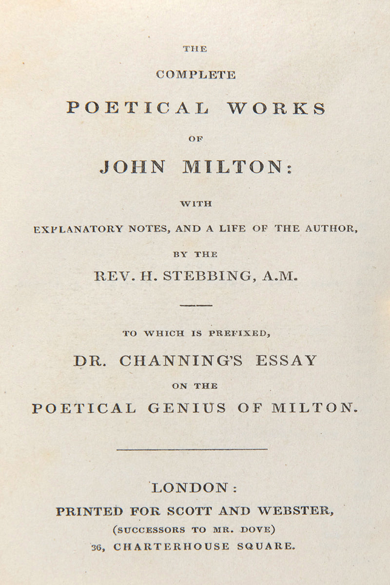A sweet pocket-edition of The Complete Poetical Works of John Milton