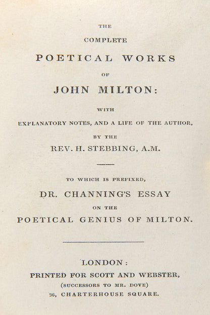A sweet pocket-edition of The Complete Poetical Works of John Milton