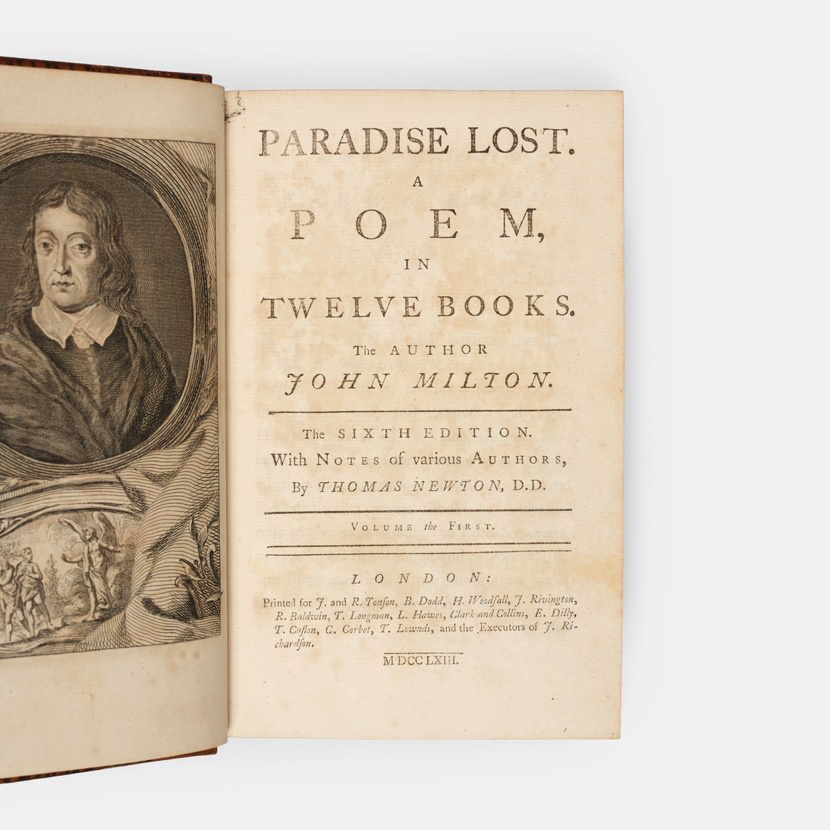 A handsome copy of John Milton's famed work, Paradise Lost.