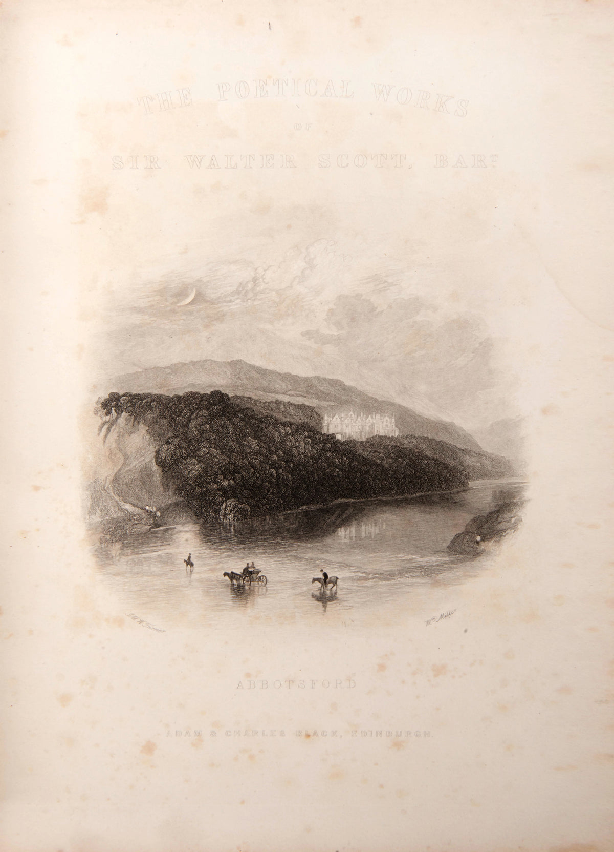 A handsome large octavo edition of the Poetical Works of Sir Walter Scott illustrated with engraved plates after J.M.W. Turner