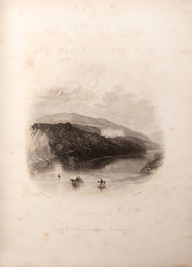 A handsome large octavo edition of the Poetical Works of Sir Walter Scott illustrated with engraved plates after J.M.W. Turner