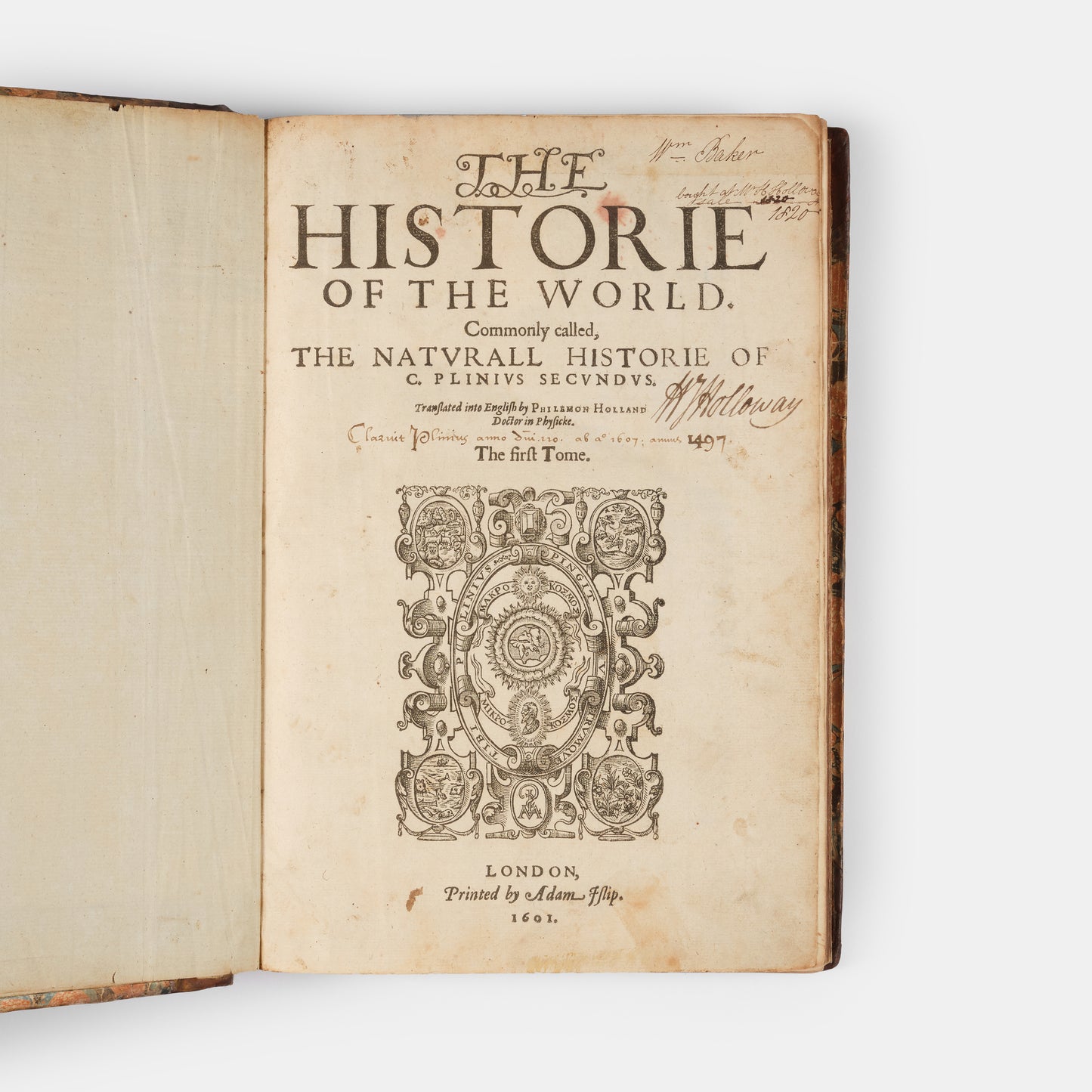 First edition in English of Pliny's Natural History, translated by Philemon Holland.