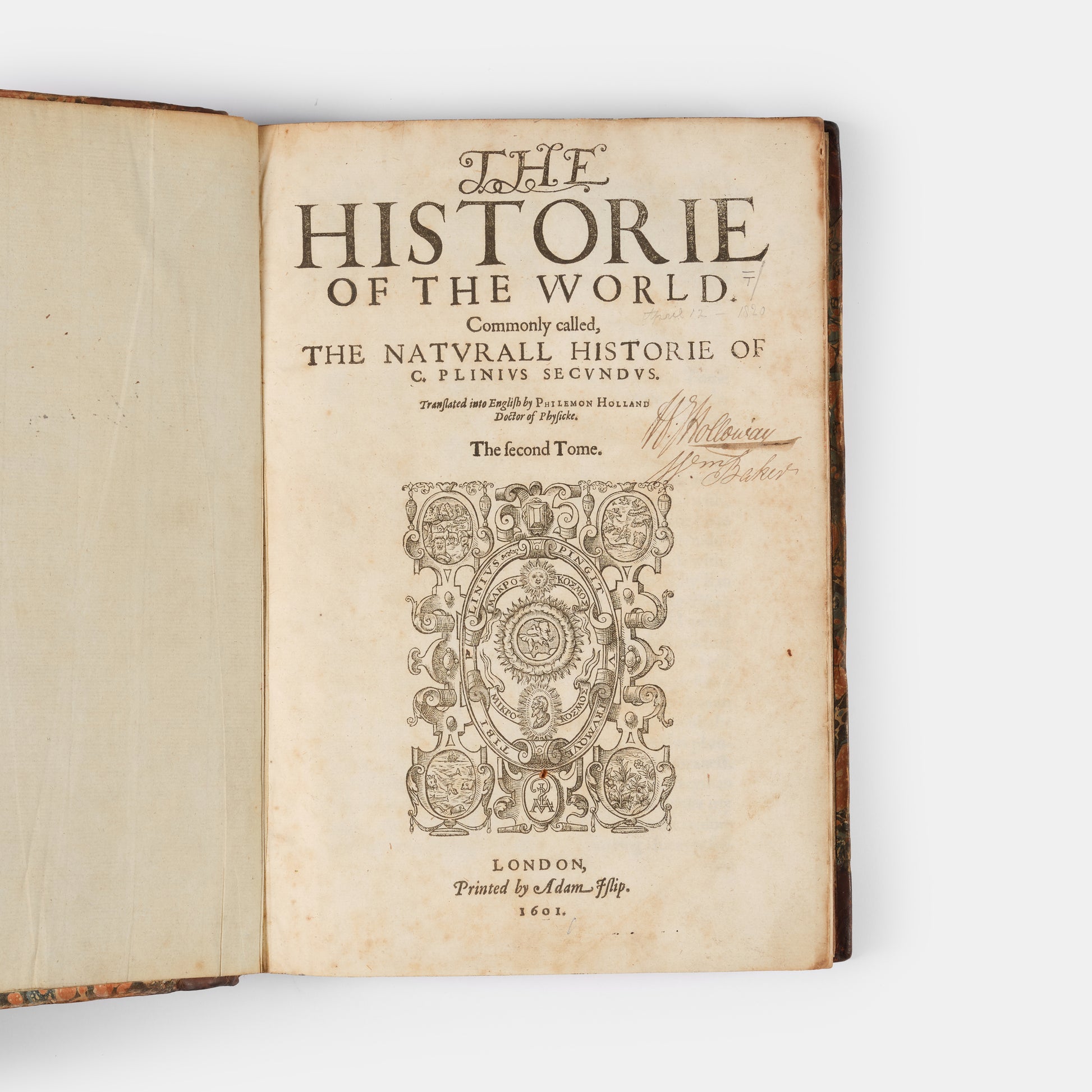 First edition in English of Pliny's Natural History, translated by Philemon Holland.