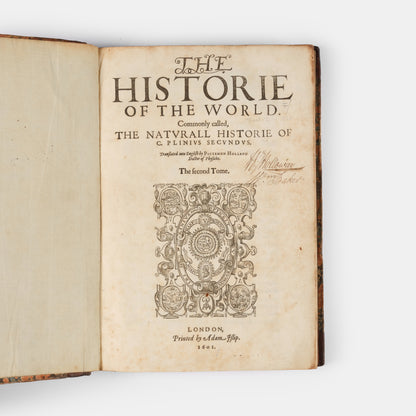 First edition in English of Pliny's Natural History, translated by Philemon Holland.