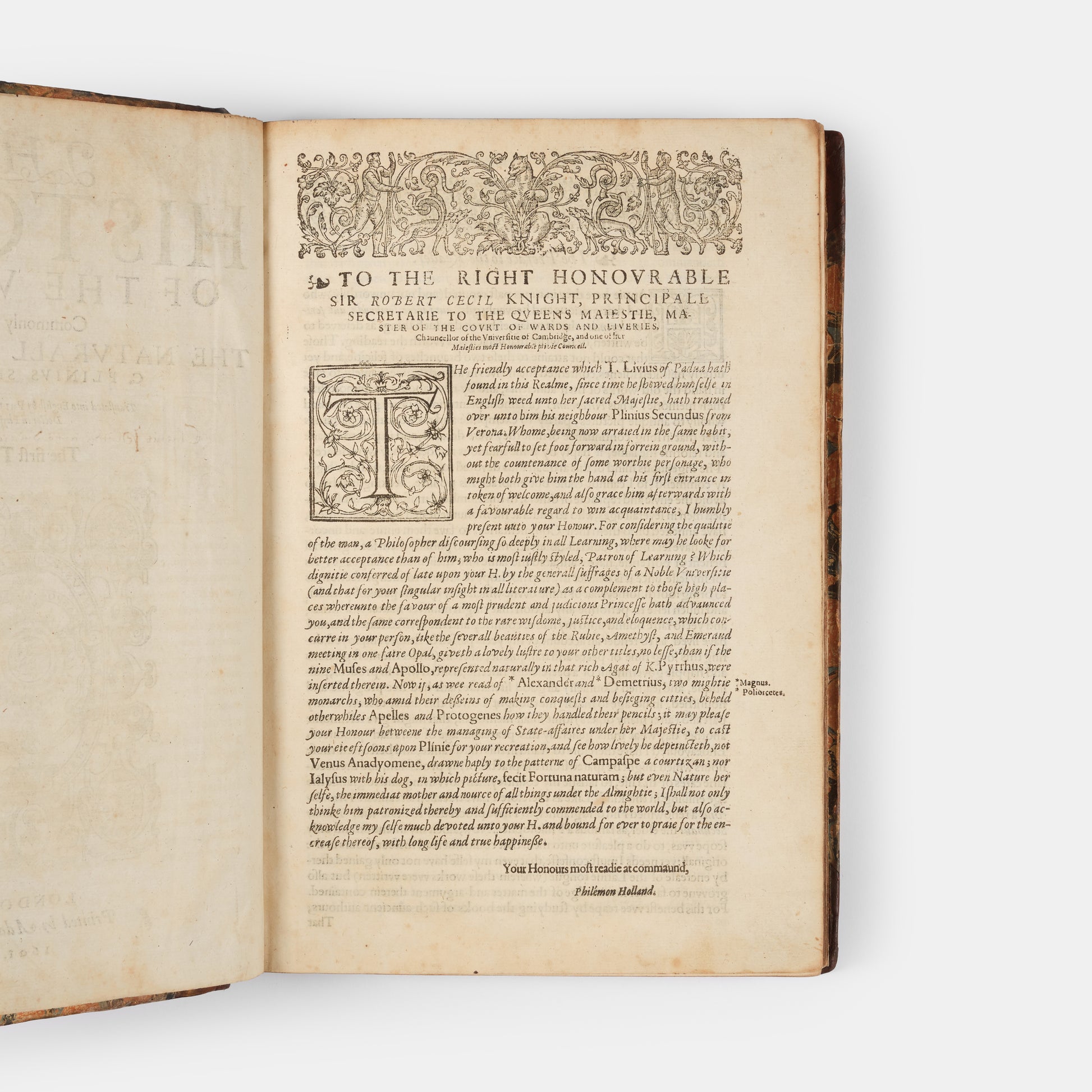 First edition in English of Pliny's Natural History, translated by Philemon Holland.