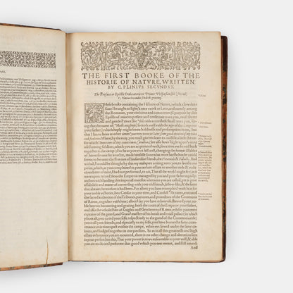 First edition in English of Pliny's Natural History, translated by Philemon Holland.
