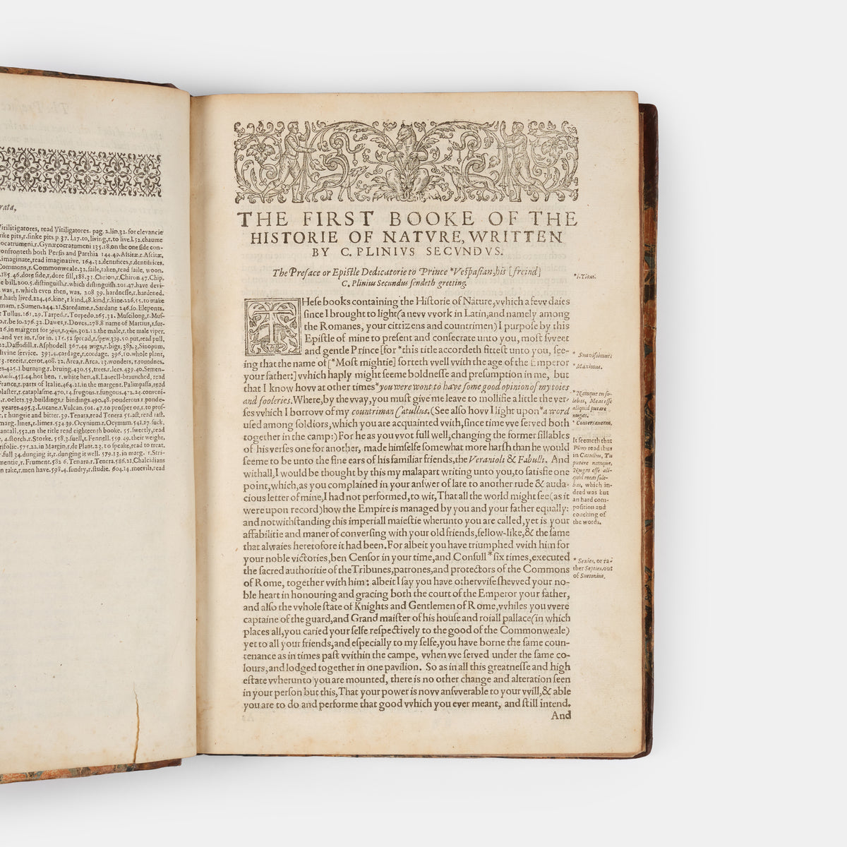 First edition in English of Pliny's Natural History, translated by Philemon Holland.