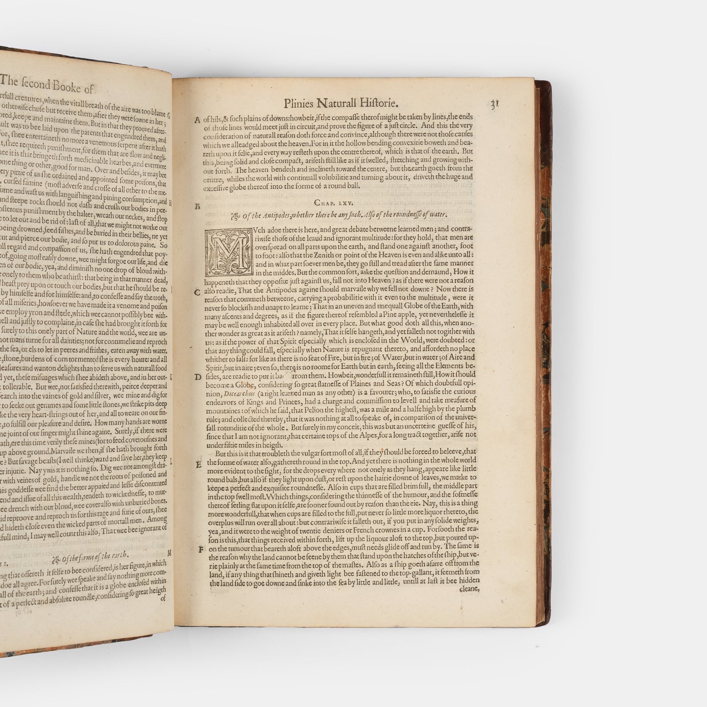 First edition in English of Pliny's Natural History, translated by Philemon Holland.