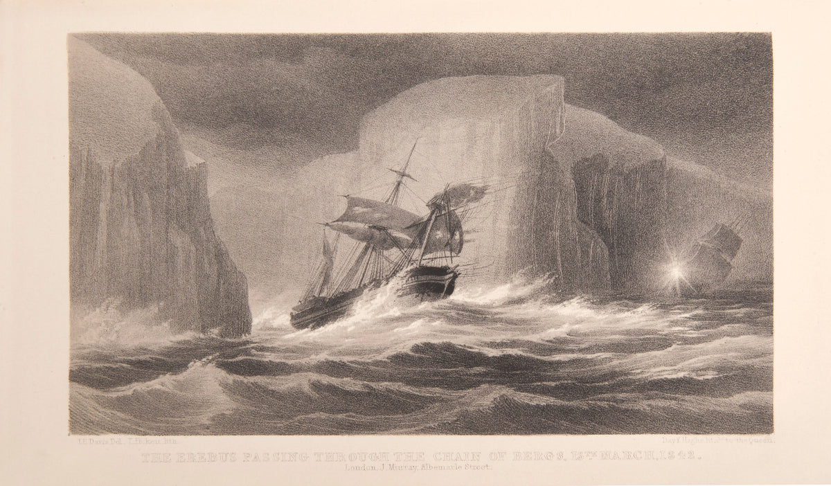 First edition of James Ross's A Voyage of Discovery and Research, first voyage to enter the Ross Sea, the first to sight the Admiralty Mountains, the first to see Victoria Land, Ross Island, Mounts Erebus and Terror, and the Ross Ice Shelf.