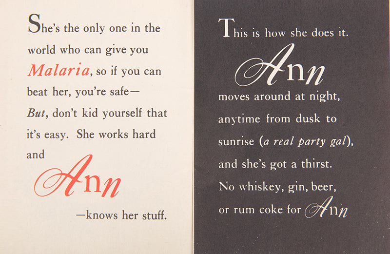 First edition of a scarce early work by Dr. Seuss, This is Ann, She's Dying to Meet You, published in August 1943 to educate US troops about malaria prevention.