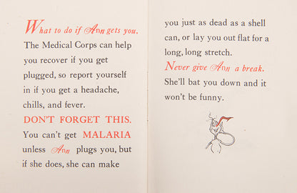First edition of a scarce early work by Dr. Seuss, This is Ann, She's Dying to Meet You, published in August 1943 to educate US troops about malaria prevention.