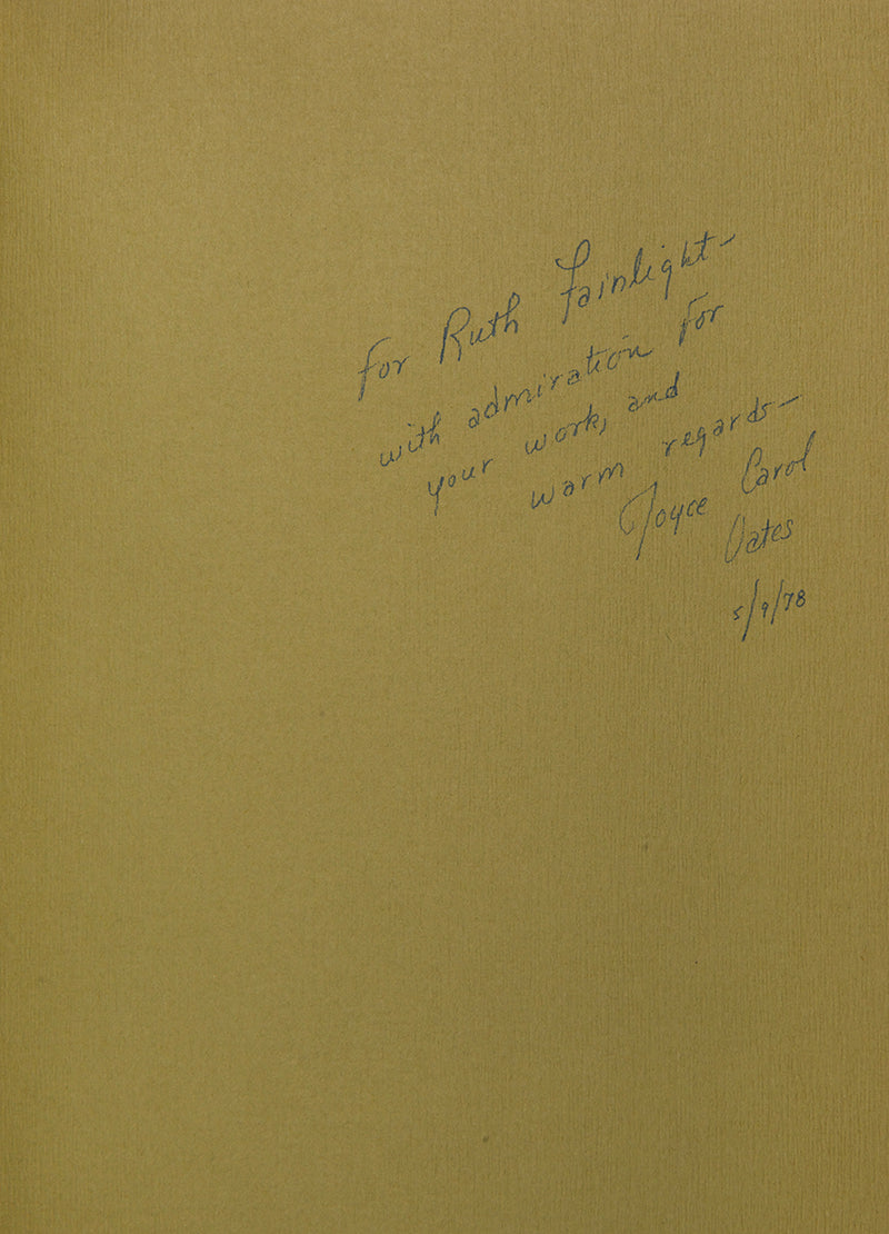 A fine copy of Season of Peril, by Joyce Carol Oates, first edition, limited to 60 copies, inscribed by author to Ruth Fainlight, including original ink drawing