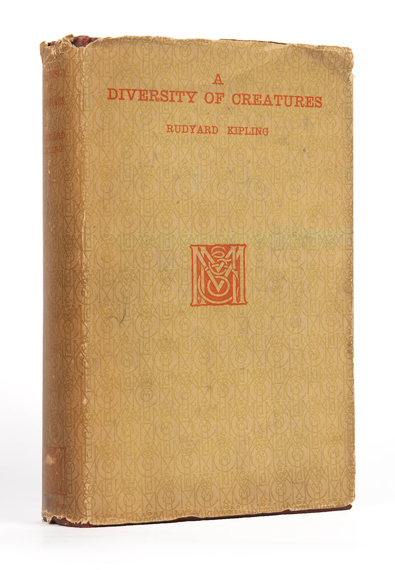 A diversity of creatures by Rudyard Kipling first edition in red cloth hardback with the original dust jacket a collection of prose intermingled with verse