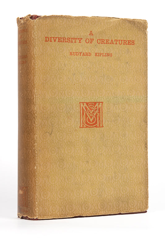 A diversity of creatures by Rudyard Kipling first edition in red cloth hardback with the original dust jacket a collection of prose intermingled with verse