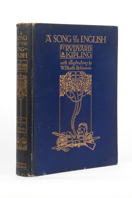 First trade edition of A song of the English by Rudyard Kipling with thirty tipped in colour plates by W Heath Robinson, in very good condition