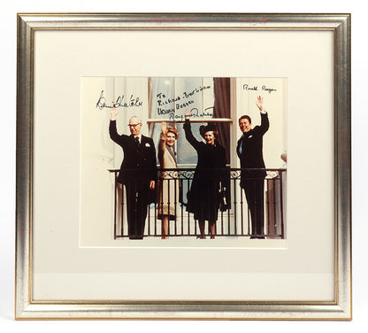 Photograph, 26th February, 1981 during Margaret Thatcher's official visit to the United States following the recent election of Ronald Regan as President signed