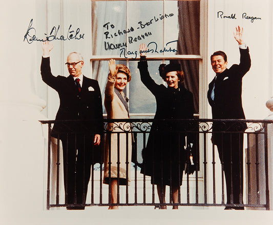 Photograph, 26th February, 1981 during Margaret Thatcher's official visit to the United States following the recent election of Ronald Regan as President signed