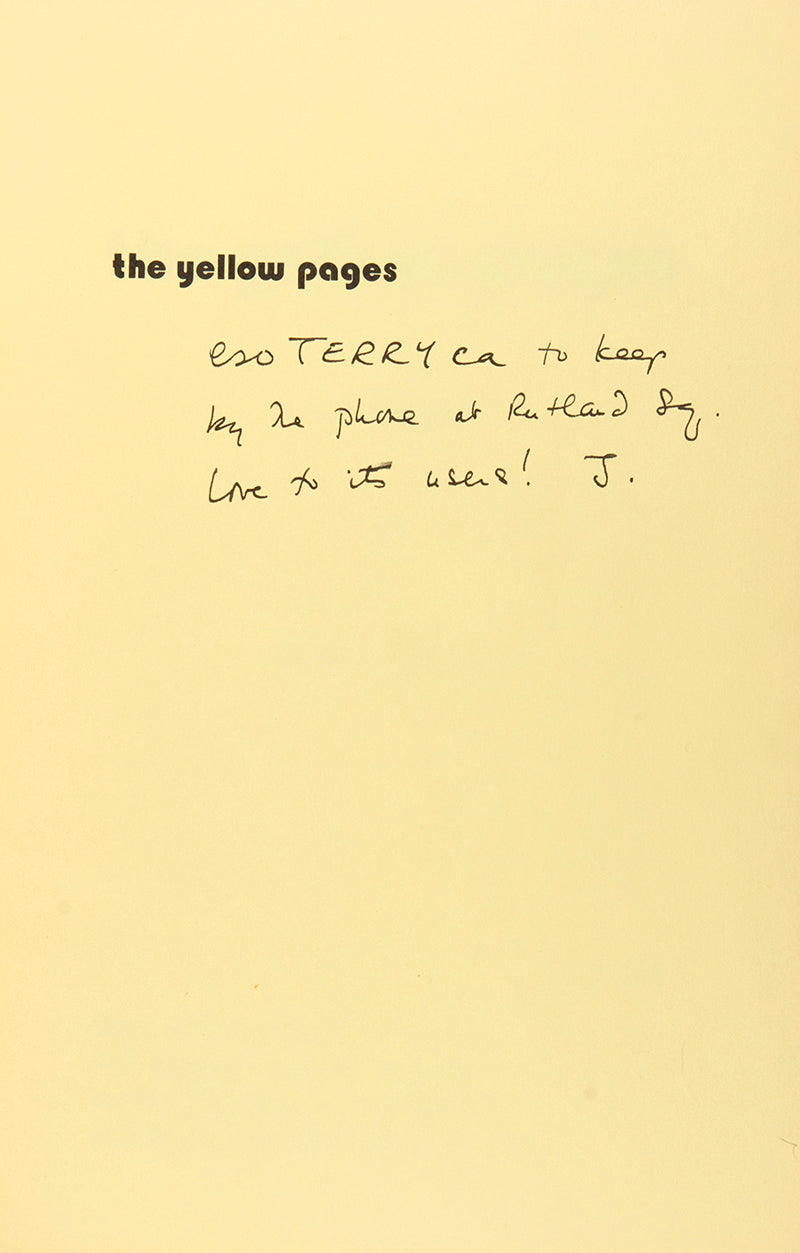 The Yellow pages, second edition, one of 800 copies, signed by the author to his lover Peter Gillis