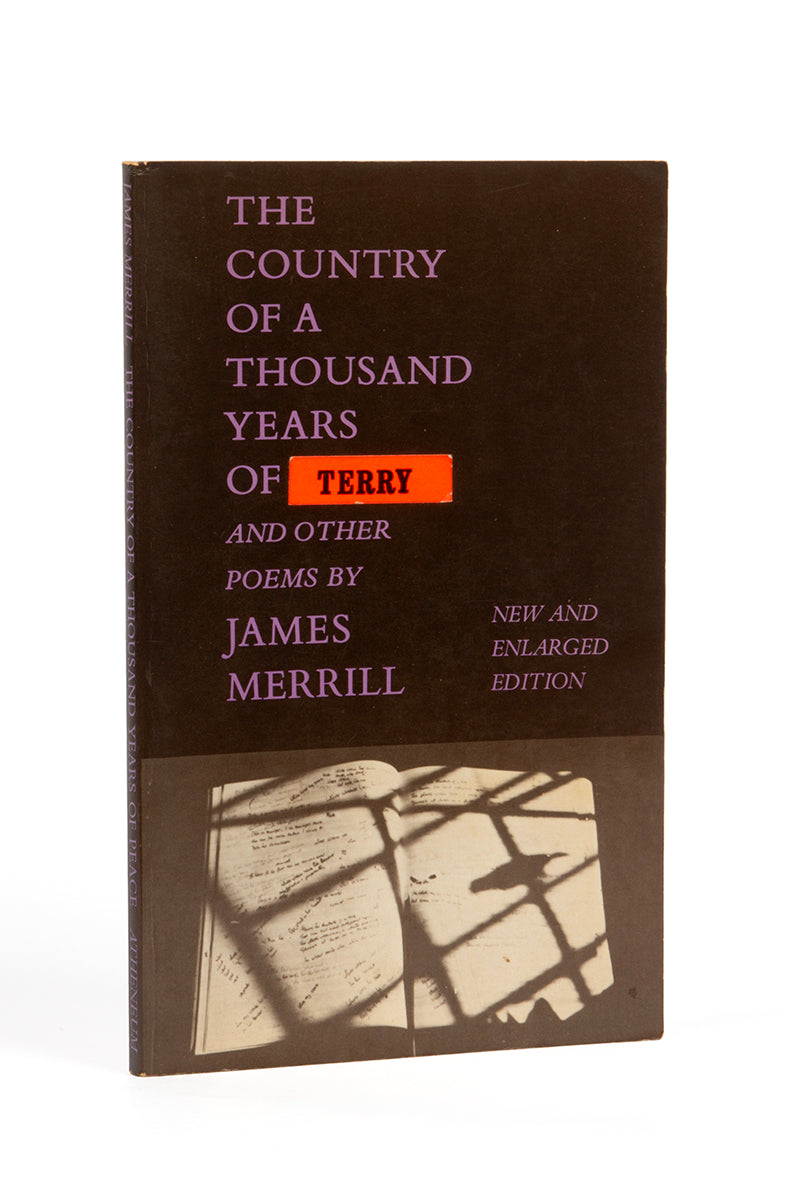 The Country of a Thousand Years of Peace, by James Merrill, first revised edition, inscribed by the author to his lover Peter Gillis