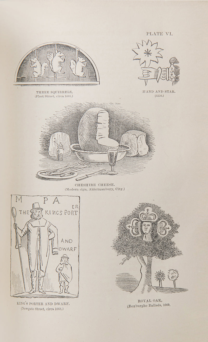 The history of signboards, from the earliest times to the present day, by Jacob Larwood and John Camden Hotten, bound in full leather