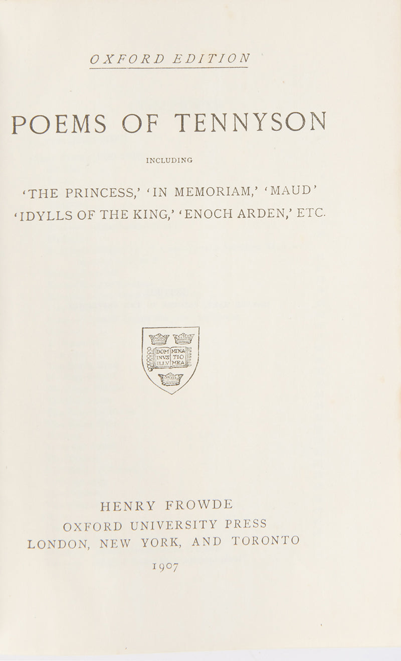 A handsomely bound copy of Alfred Tennyson's poetry