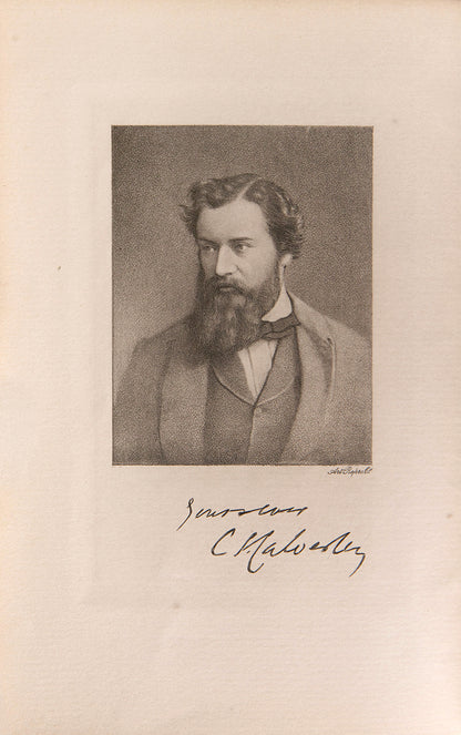 Later printing of complete works of Calverley, including poetical works and translations of Latin and Greek works, half-bound in vellum with green cloth boards, gilt title to spine with gilt tooling