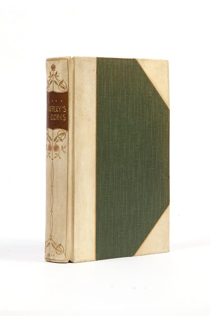 Later printing of complete works of Calverley, including poetical works and translations of Latin and Greek works, half-bound in vellum with green cloth boards, gilt title to spine with gilt tooling