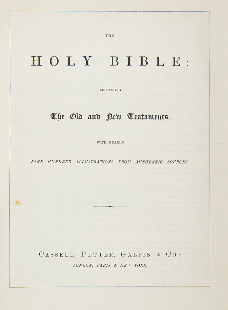 A handsome illustrated late Victorian family Bible according to the King James Version