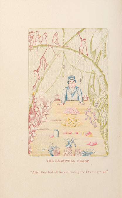 First edition, first printing of The story of Doctor Dolittle, by Hugh Lofting, with illustrations by the author, with a page each from original manuscript and the tls