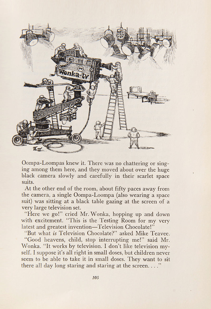 Charlie and the Chocolate Factory, by Roald Dahl, a U.K First edition in very good condition, with the publisher's original laminated pictorial covers