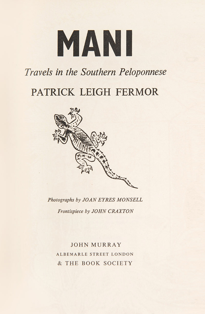 Patrick Leigh Fermor. Mani. First edition