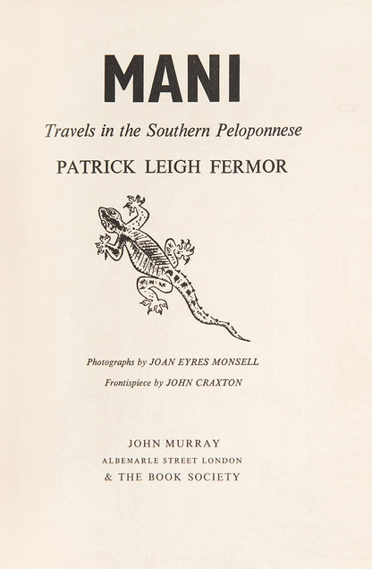 Patrick Leigh Fermor. Mani. First edition