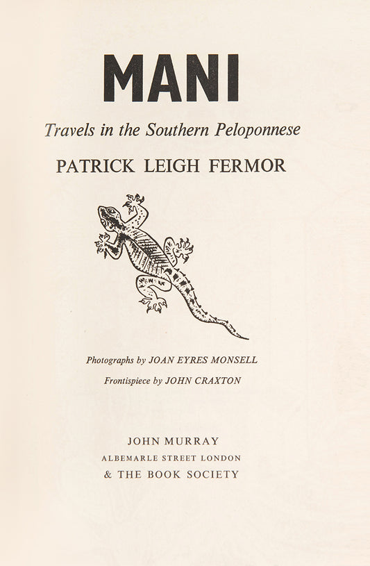 Patrick Leigh Fermor. Mani. First edition