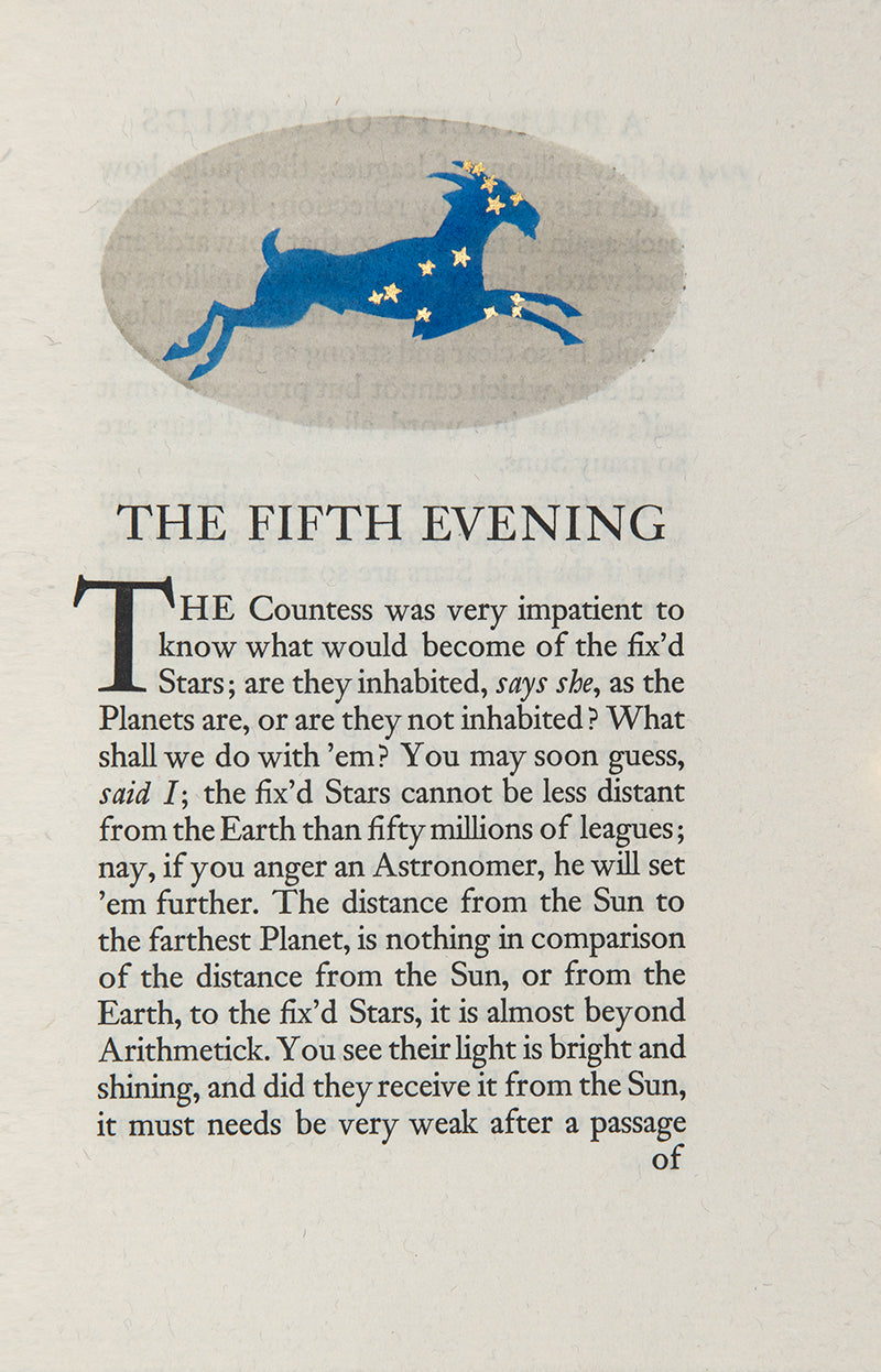 An excellent example of the Nonesuch Press of Bernard de Fontenelle's A Plurality of Worlds