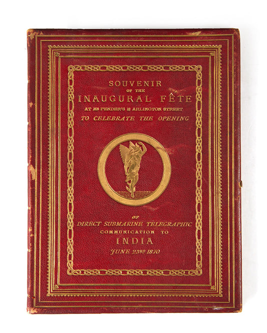 First and only edition of Souvenir of the Inaugural Fete, in Commemoration of the Opening of Direct Submarine Telegraph with India, 1870, a rare production commemorating the opening of the first telegraph line to Bombay and India.