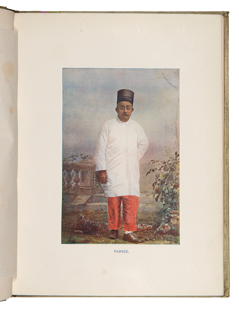 Rare example of Typical pictures of Indian natives by F.M. Coleman, published by The Times of India Office, in 1897, publisher's original cloth, 24 full-colour plates.