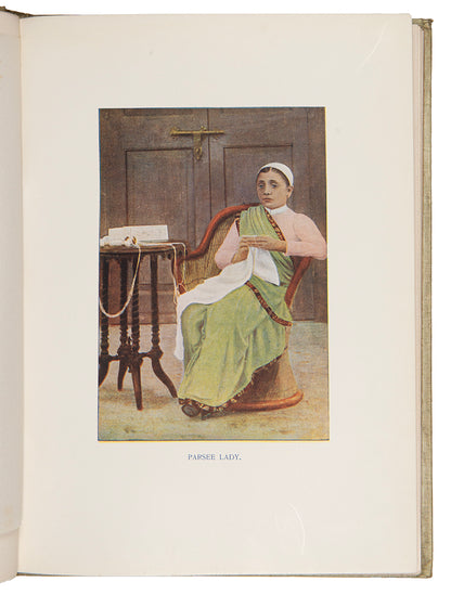 Rare example of Typical pictures of Indian natives by F.M. Coleman, published by The Times of India Office, in 1897, publisher's original cloth, 24 full-colour plates.