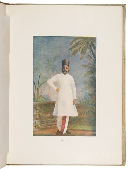 Rare example of Typical pictures of Indian natives by F.M. Coleman, published by The Times of India Office, in 1897, publisher's original cloth, 24 full-colour plates.