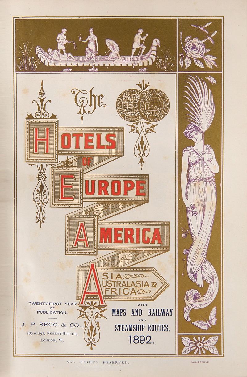 Hotels of Europe and America, Asia, Australalasia & Africa