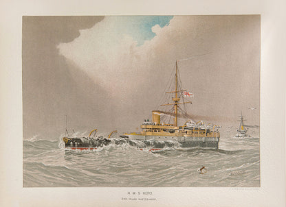 First edition of Charles Rathbone Low's Her Majesty's Navy, from from its origins under the auspices of the Tudor court to the close of the nineteenth century, including the Battle of Trafalgar with separate colour plates of HMS Victory and Lord Nelson.