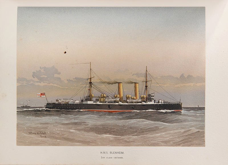 First edition of Charles Rathbone Low's Her Majesty's Navy, from from its origins under the auspices of the Tudor court to the close of the nineteenth century, including the Battle of Trafalgar with separate colour plates of HMS Victory and Lord Nelson.