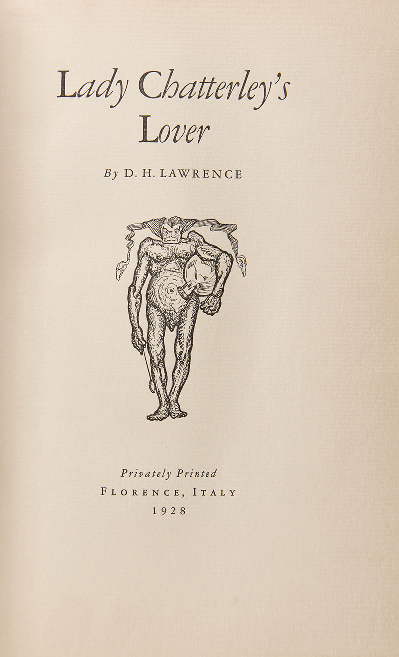 Early pirated Florence edition of Lady Chatterley's Lover by D H Lawrence.