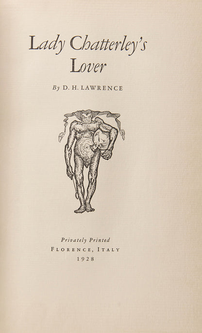 Early pirated Florence edition of Lady Chatterley's Lover by D H Lawrence.