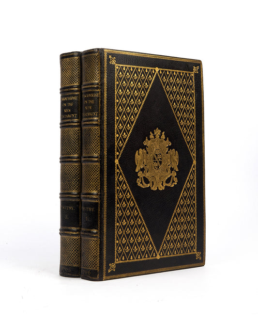 A finely bound copy of Daniel Whitby's Paraphrase and Commentary on the New Tesament in contemporary blue morocco gilt by Hering