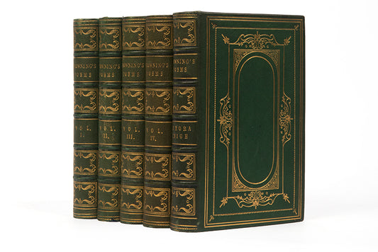 The seventh edition of Poetical Works and eighth edition of Aurora Leigh by Elizabeth Barrett Browning, finely bound