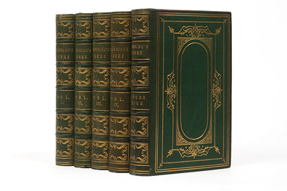 The seventh edition of Poetical Works and eighth edition of Aurora Leigh by Elizabeth Barrett Browning, finely bound