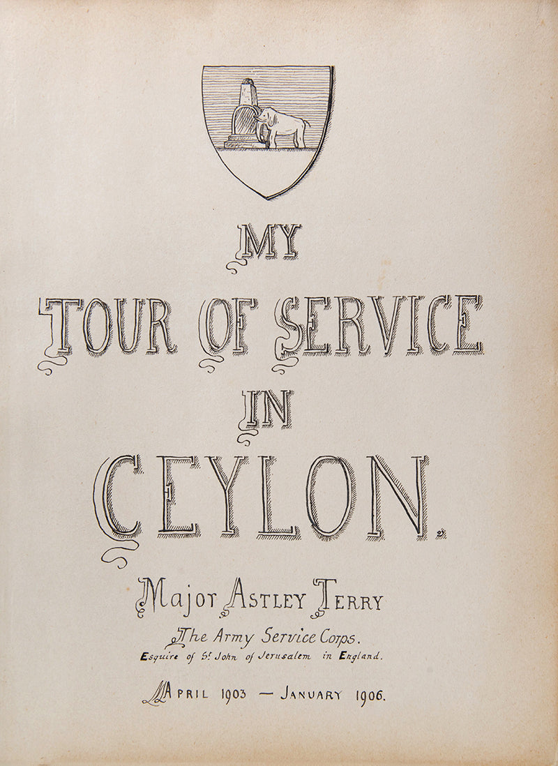 A vivid album of the colonial life of Astley Herbert Terry in Ceylon (Sri Lanka) at the turn of the century, with copious amounts of drawings, ephemera, letters, and photographs accompanying an exhaustive narrative of official life.
