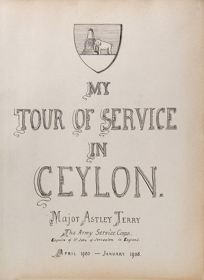 A vivid album of the colonial life of Astley Herbert Terry in Ceylon (Sri Lanka) at the turn of the century, with copious amounts of drawings, ephemera, letters, and photographs accompanying an exhaustive narrative of official life.