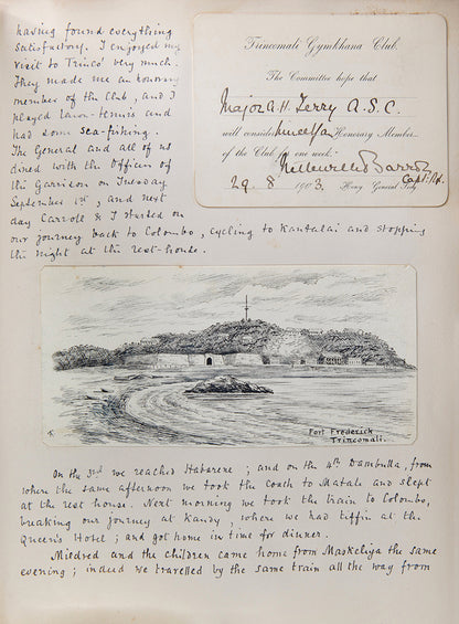A vivid album of the colonial life of Astley Herbert Terry in Ceylon (Sri Lanka) at the turn of the century, with copious amounts of drawings, ephemera, letters, and photographs accompanying an exhaustive narrative of official life.