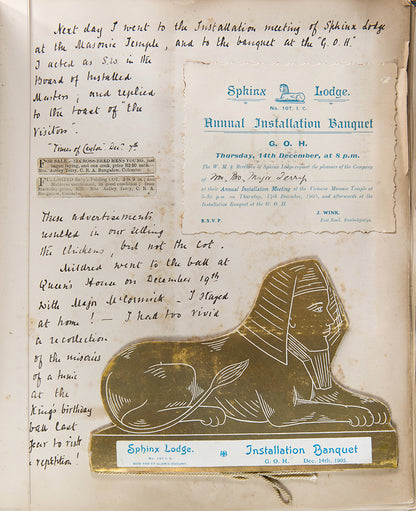 A vivid album of the colonial life of Astley Herbert Terry in Ceylon (Sri Lanka) at the turn of the century, with copious amounts of drawings, ephemera, letters, and photographs accompanying an exhaustive narrative of official life.